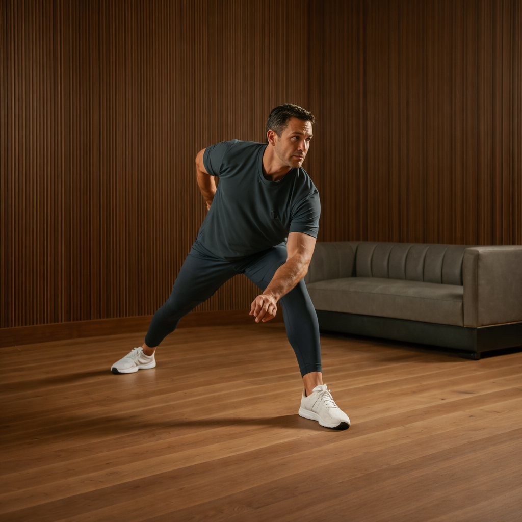 Professional athletic coach in a luxury gym setting